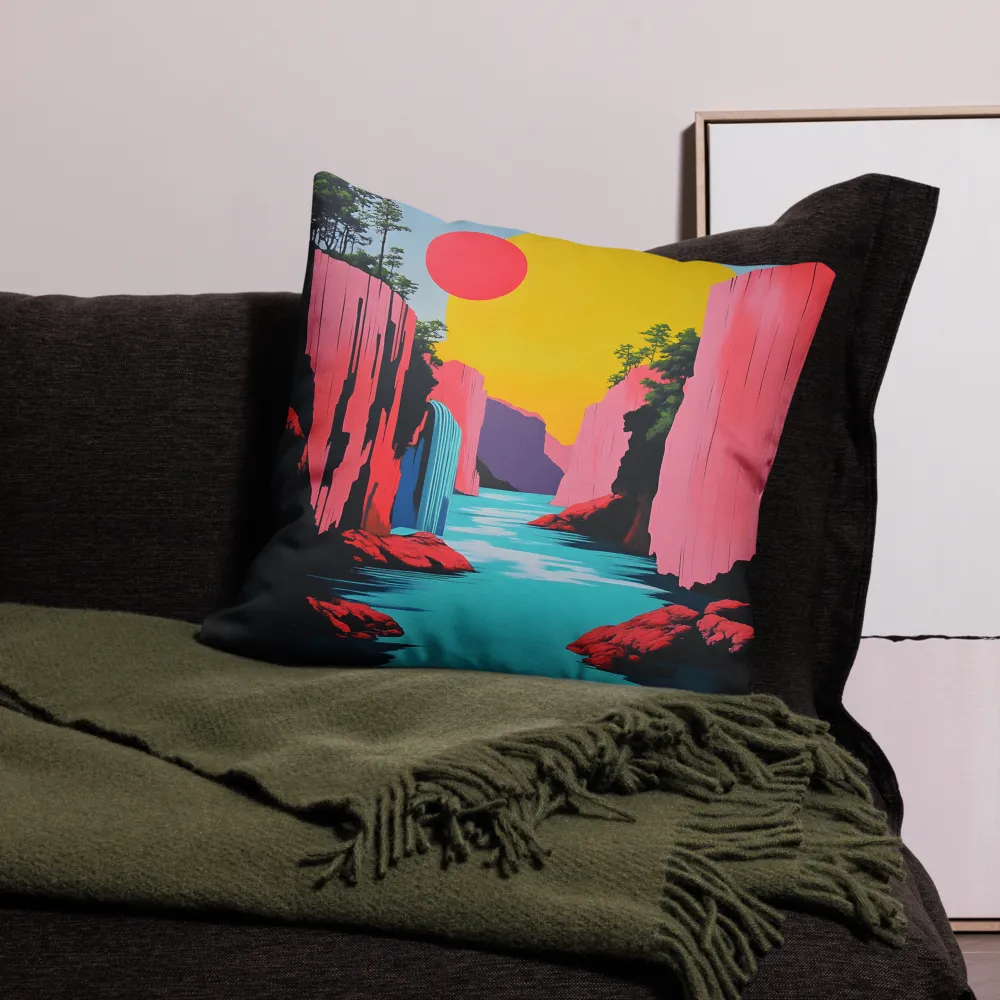 Dreamscape of Pink Cliffs and Turquoise Waters | Pillow & Pillow Case | Multiple Sizes