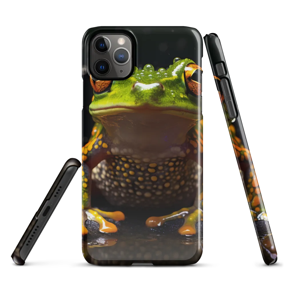 Emerald Elegance: The Frog in Focus | Phone Case |  11 Pro Max | Snap Case | Glossy