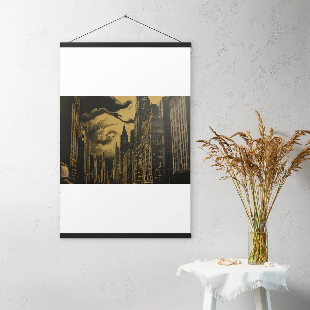 Echoes of a Forgotten Skyline | Poster With Black Wood Hanger | 24″×36″