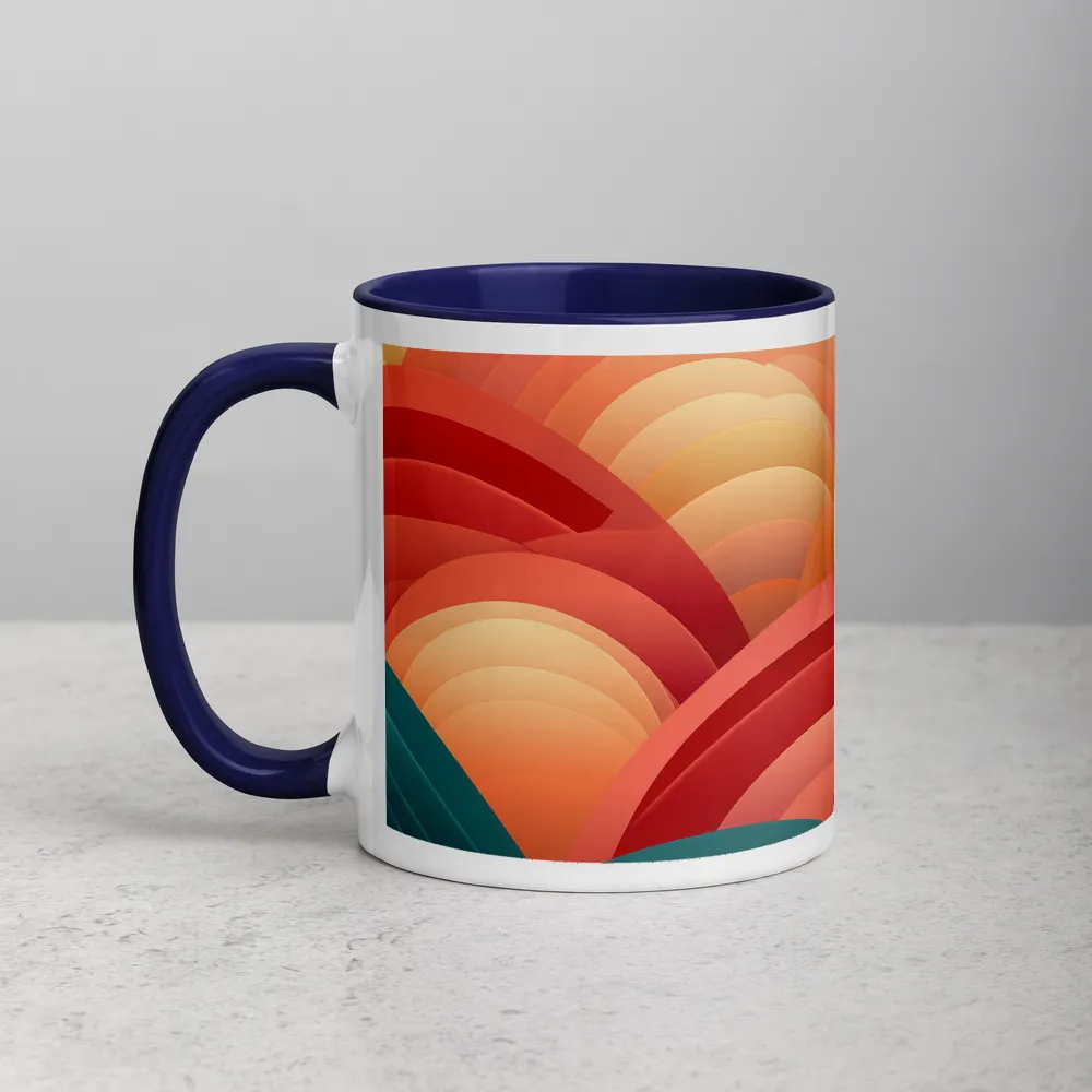 Abstract Waves in Red and Teal | Mug