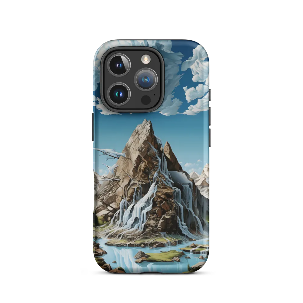 Majestic Cascade: A Mountain Masterpiece | Phone Case |  16 Pro | Tough Case | Matte