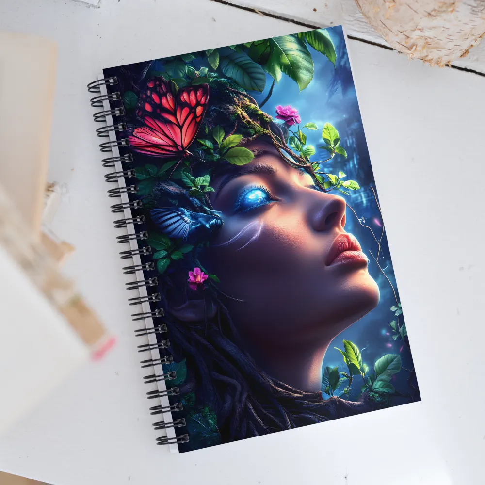 Nature's Enchantment: A Surreal Portrait | Spiral Notebook