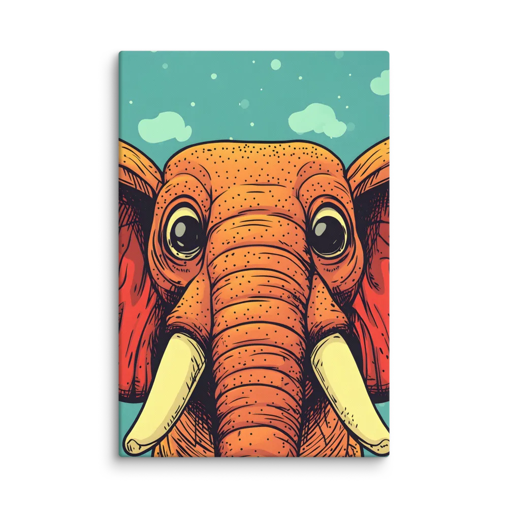 Teal Sky Elephant 
 Canvas | 32″x 48″