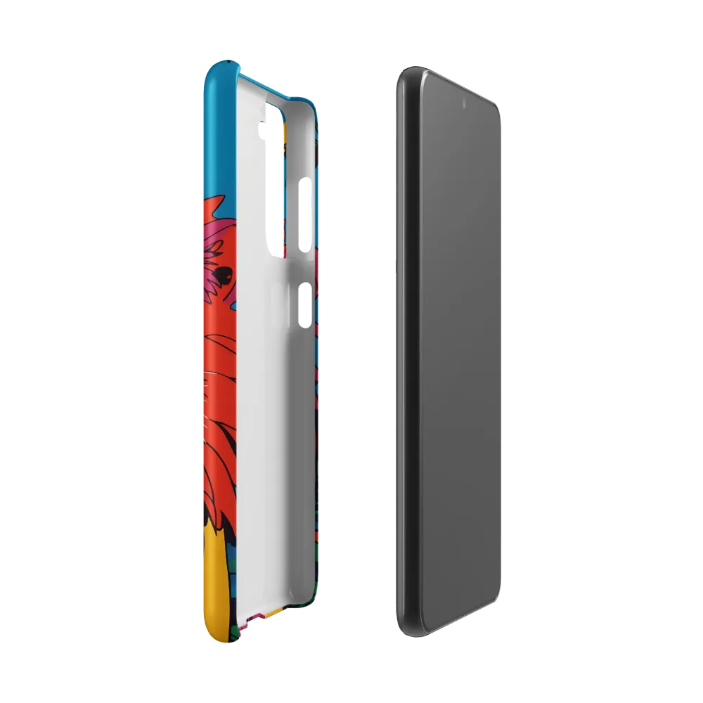 Lion with Sunglasses: A Vibrant Tropical Portrait | Phone Case |  S21 | Snap Case | Matte