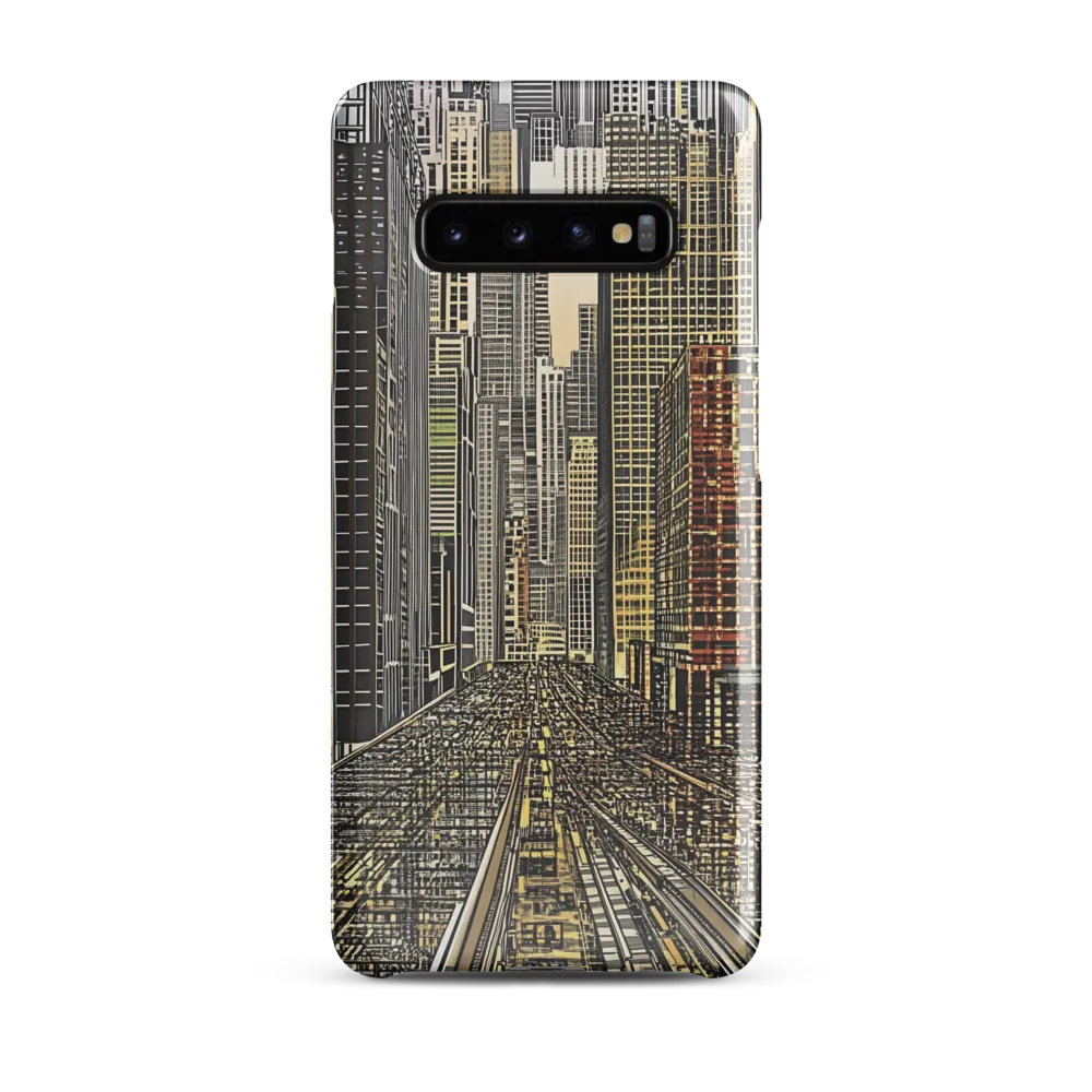 Urban Symphony: The Golden Grid | Phone Case |  S10 Plus | Snap Case | Glossy