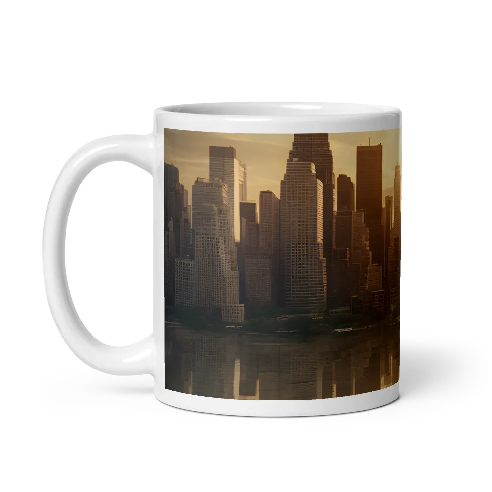 The Lion's Gaze Over the Urban Symphony | Mug with White inside | 11 oz