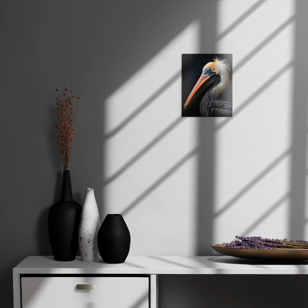 Majestic Portrait of a Pelican | Metal Print | 8″×10″