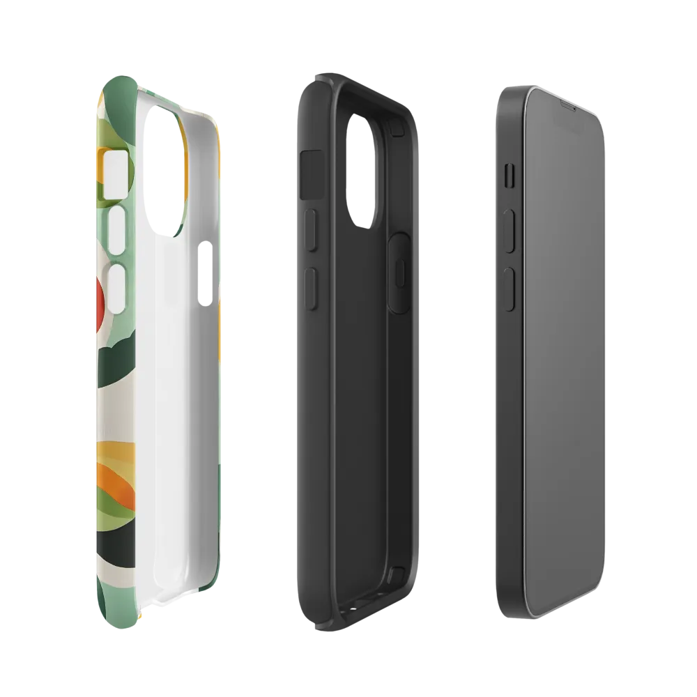 Harmony in Shapes: A Playful Abstract Design | Phone Case |  13 mini | Tough Case | Matte