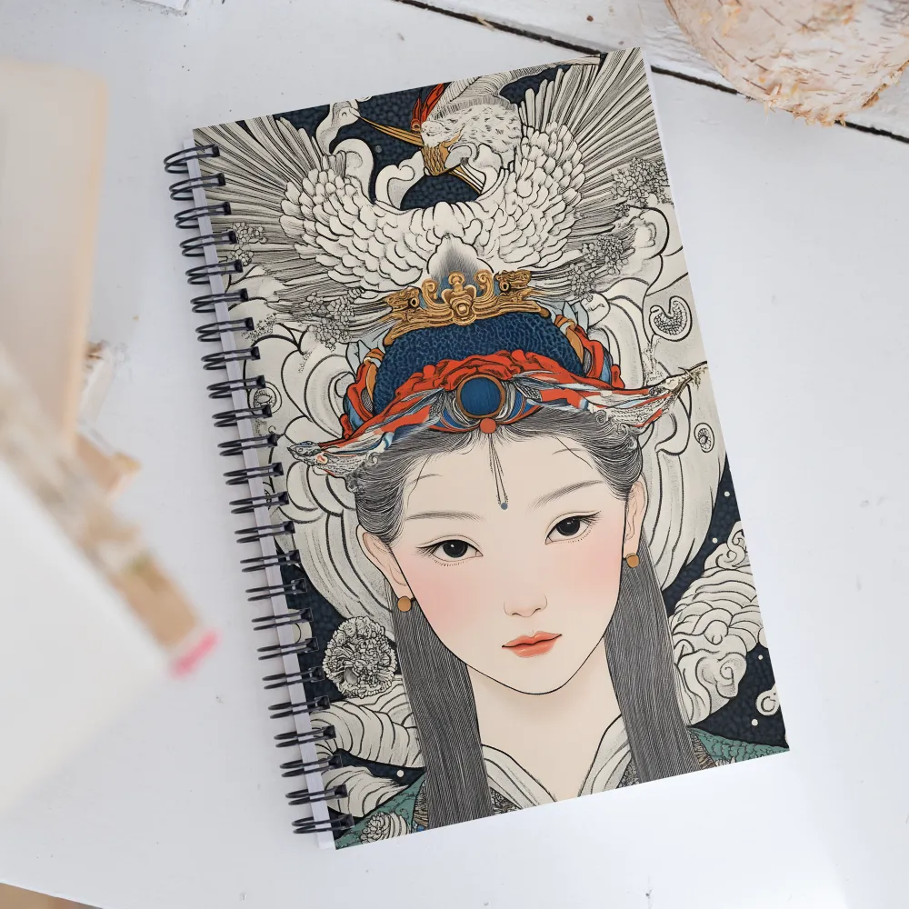 Serenity in Myth: A Traditional Portrait | Spiral Notebook