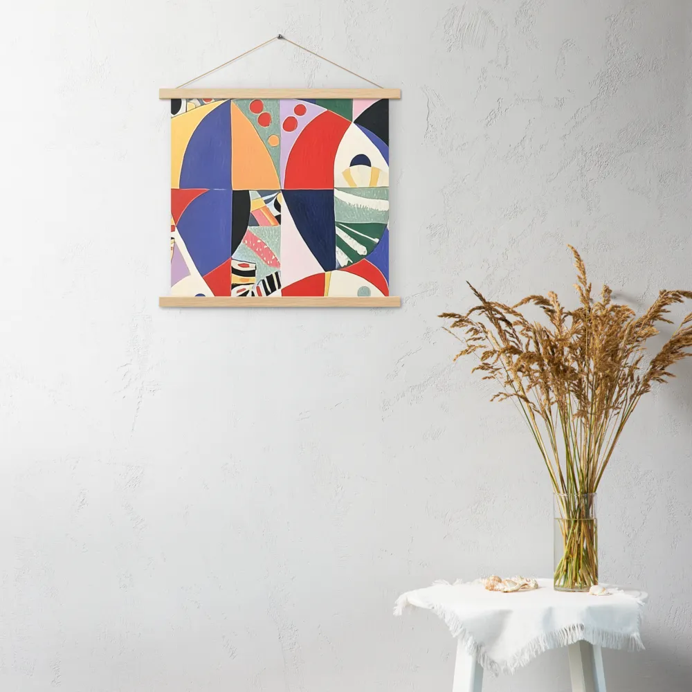 Dynamic Mosaic Symmetry | Poster With Oak Wood Hanger | 18″×18″