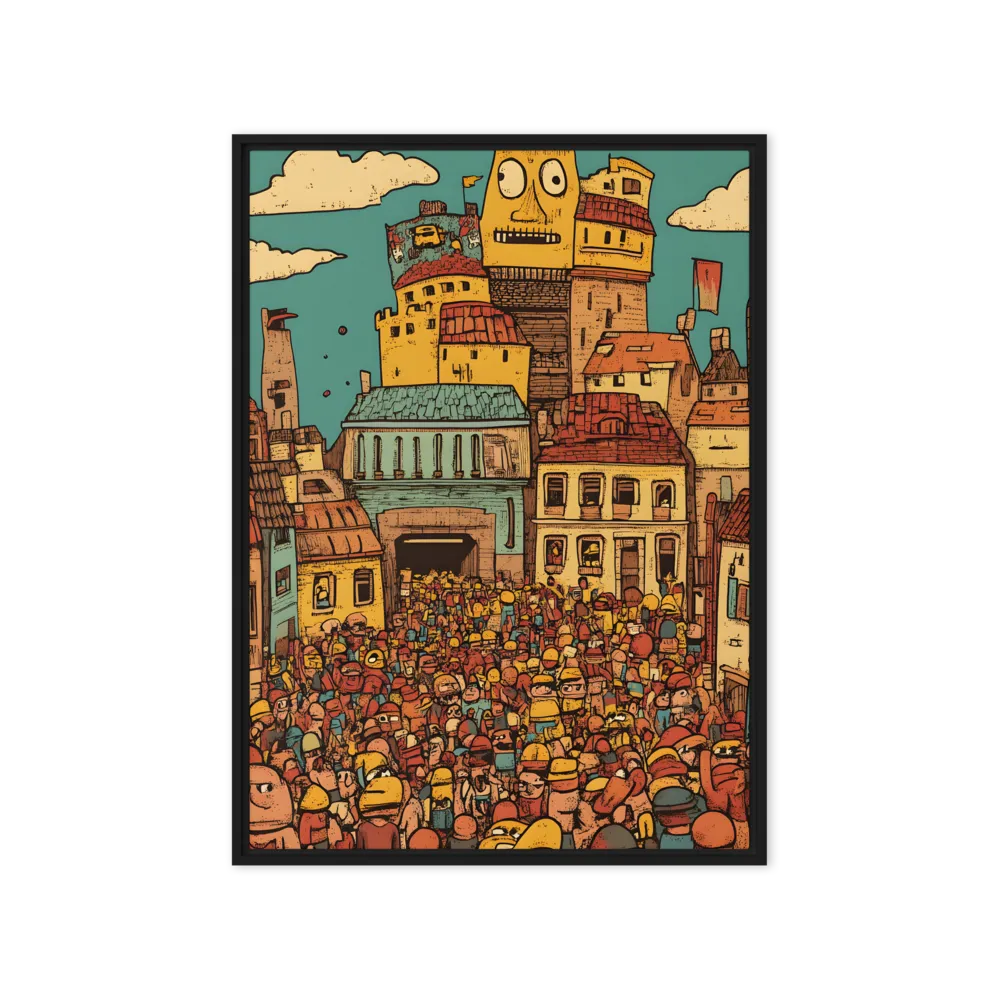 The Quirky City Gathering | Canvas with Black Frame | 20″×28″