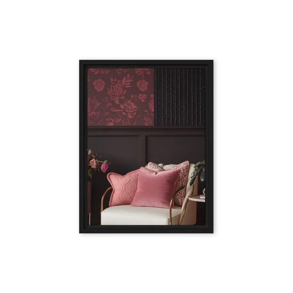 Elegance in Contrast: A Modern Interior Design | Canvas with Black Frame | 9″×12″