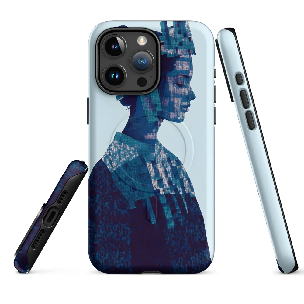 Digital Portrait in Abstract Blue