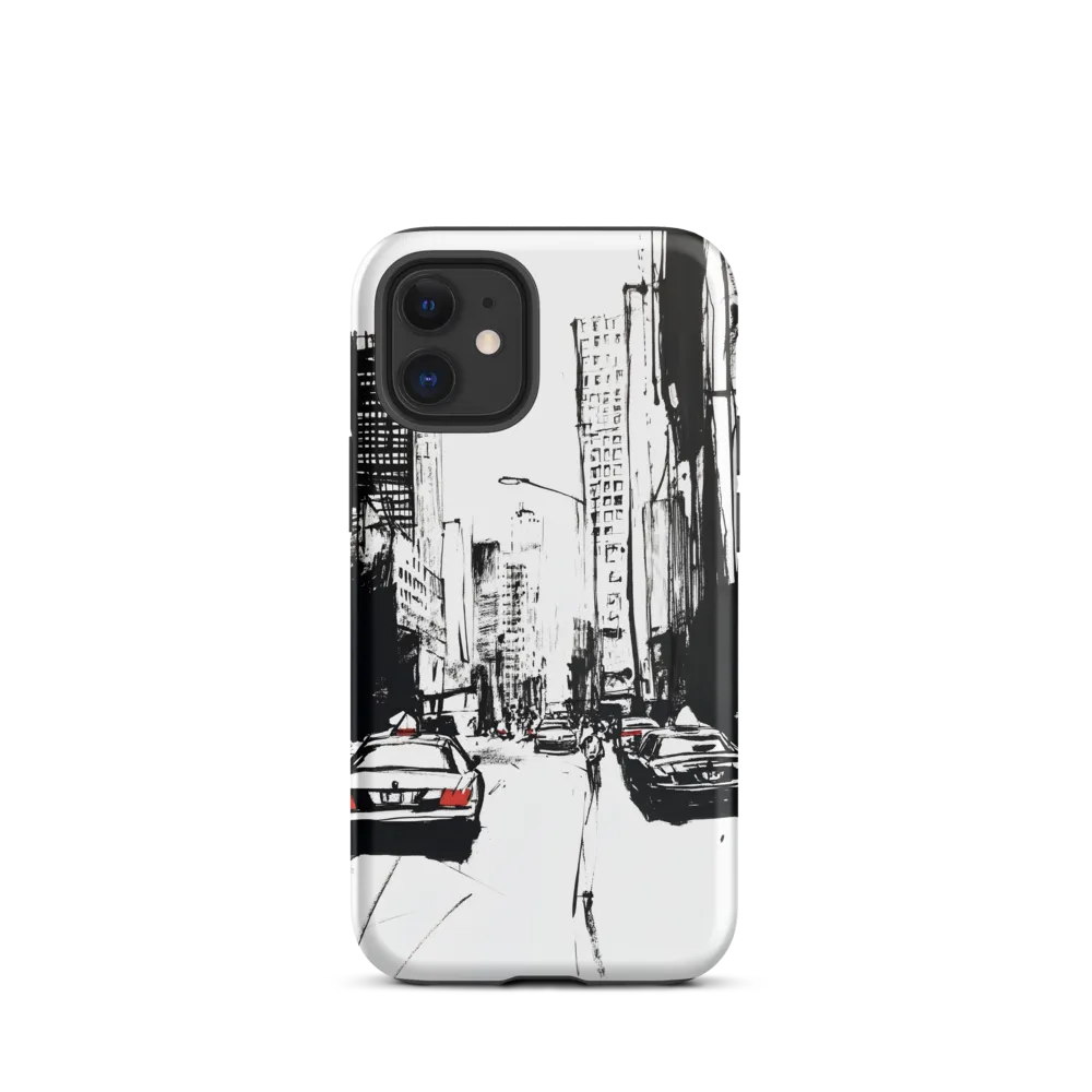 Urban Pulse: A Monochromatic Journey | Phone Case |  12 mini | Tough Case | Matte
