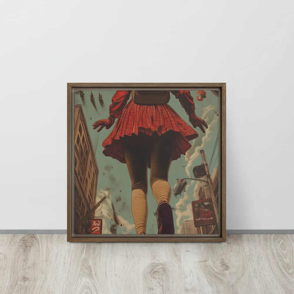 Flight of the Urban Dreamer | Canvas with Brown Frame | 16″×16″