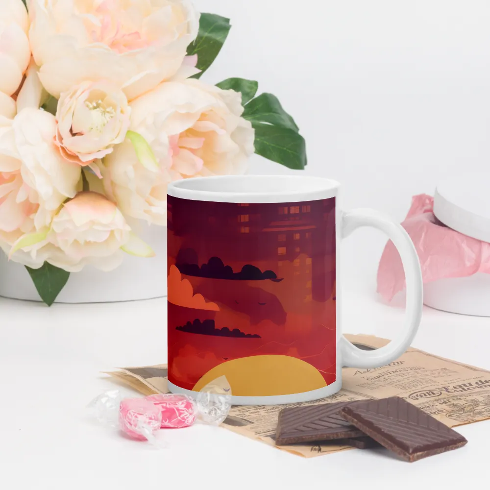 Serene Sunset Cityscape | Mugs | Multiple Sizes & Colors