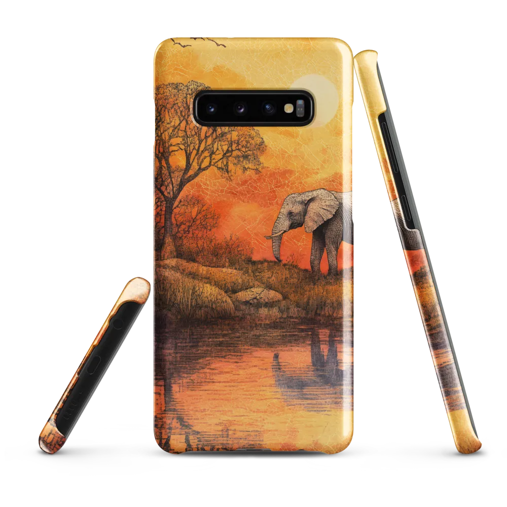 Elephant's Serenity at Dusk | Phone Case |  S10 Plus | Snap Case | Glossy