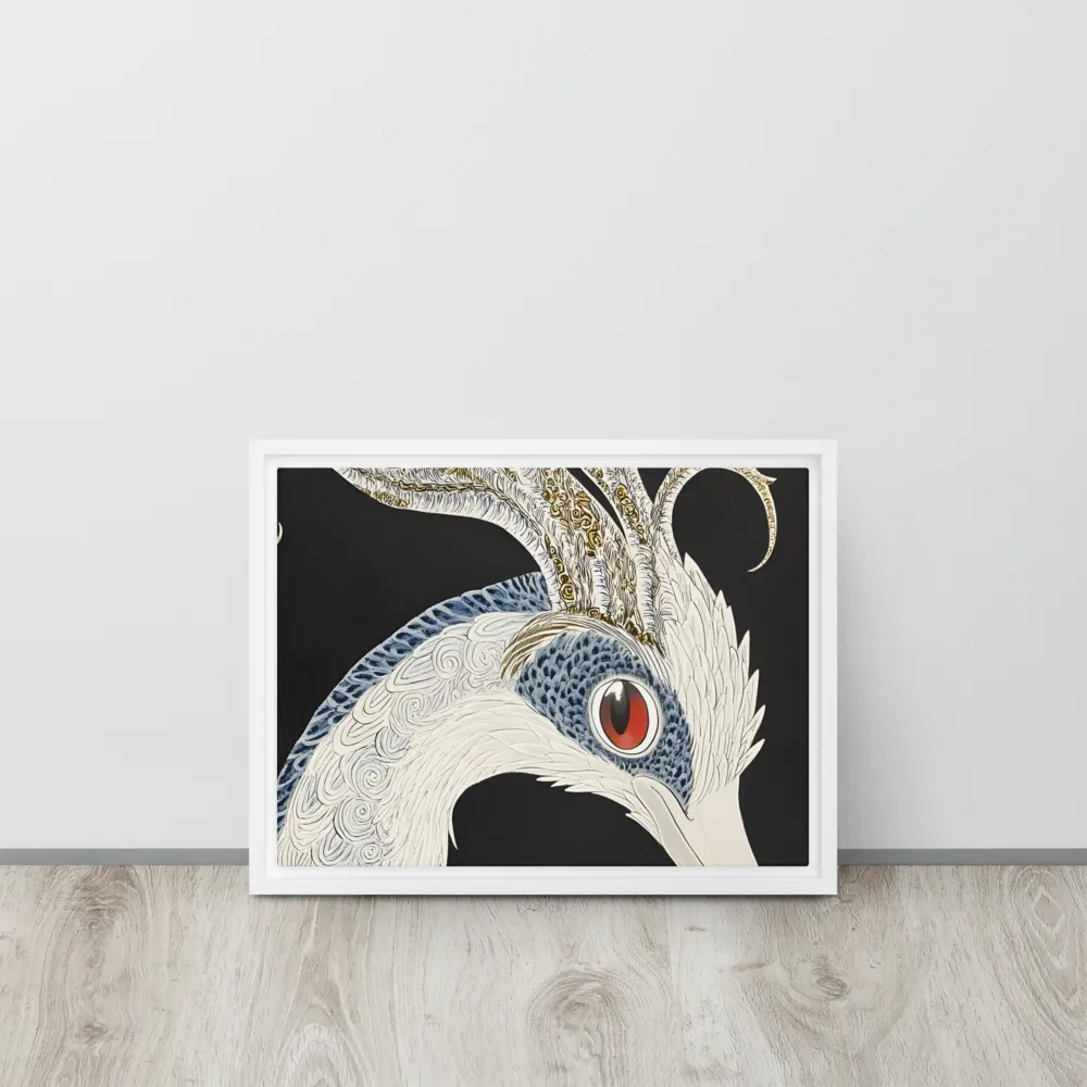 Elegance of the Majestic Peacock | Canvas with White Frame | 12″×16″