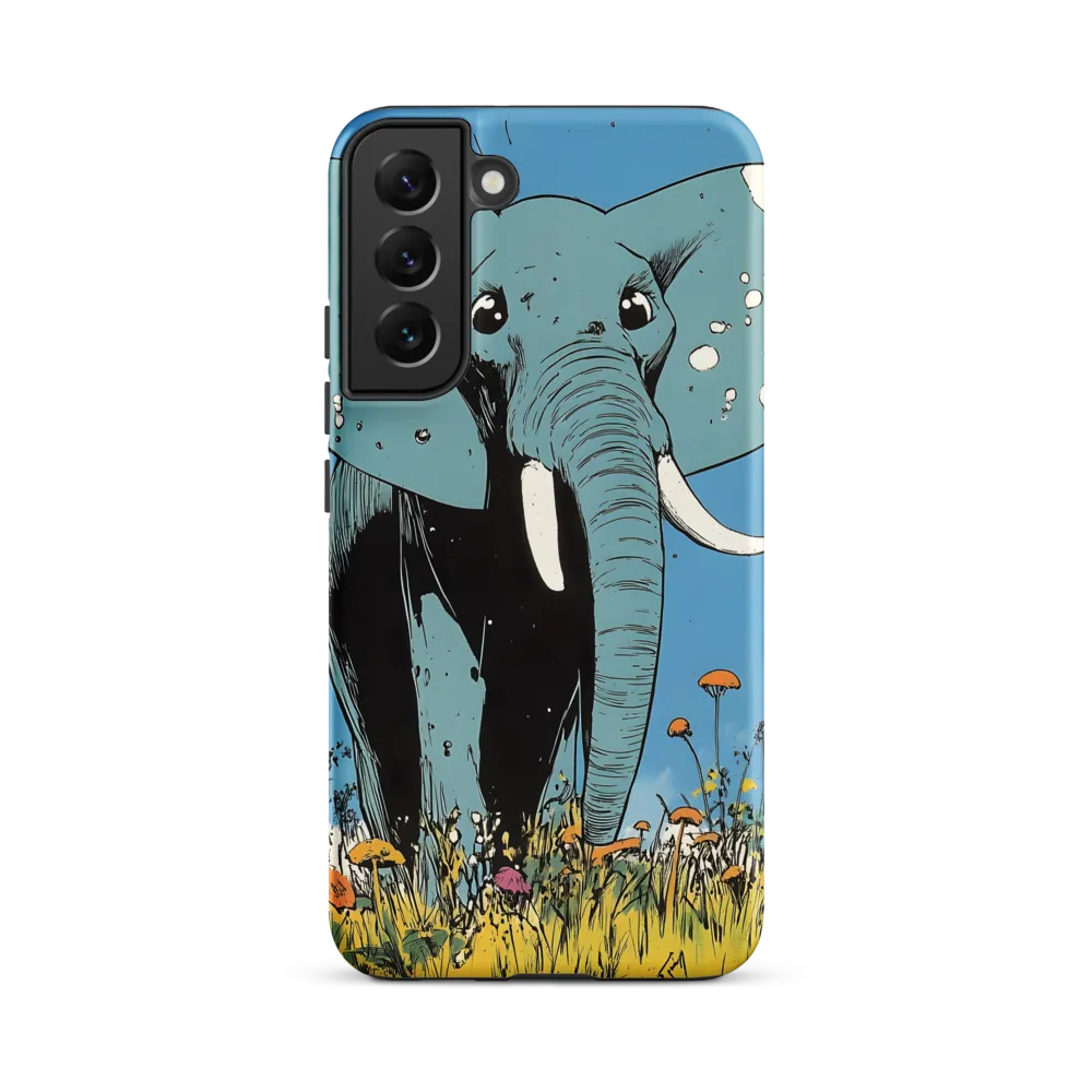 Whimsical Blue Elephant in Bloom