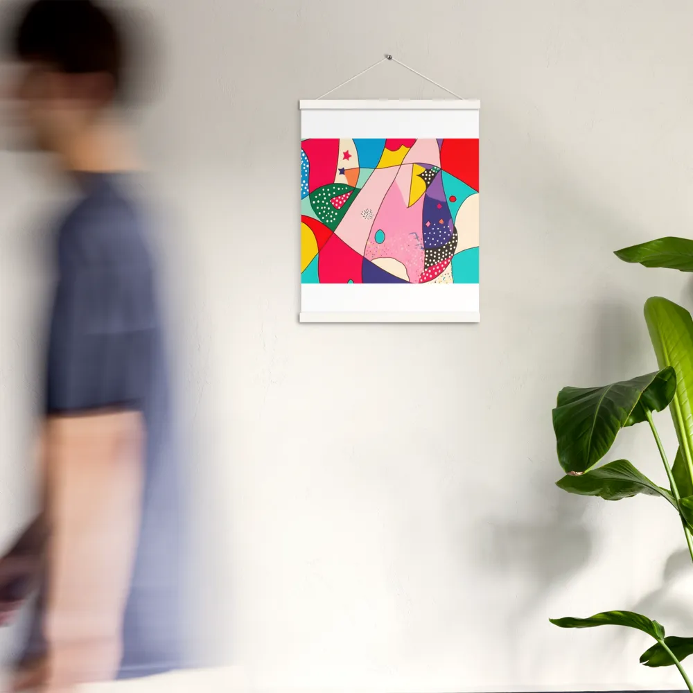 Playful Geometry in Color | Poster With White Wood Hanger | 16″×20″