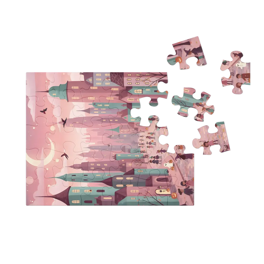 Moonlit Trick‑or‑Treat 
 Jigsaw Puzzle in Tin Box