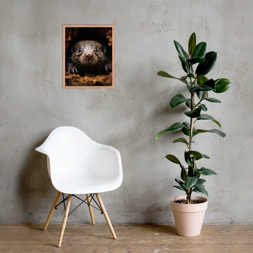 Emerging Curiosity | Poster with Red oak Frame | 16″×20″
