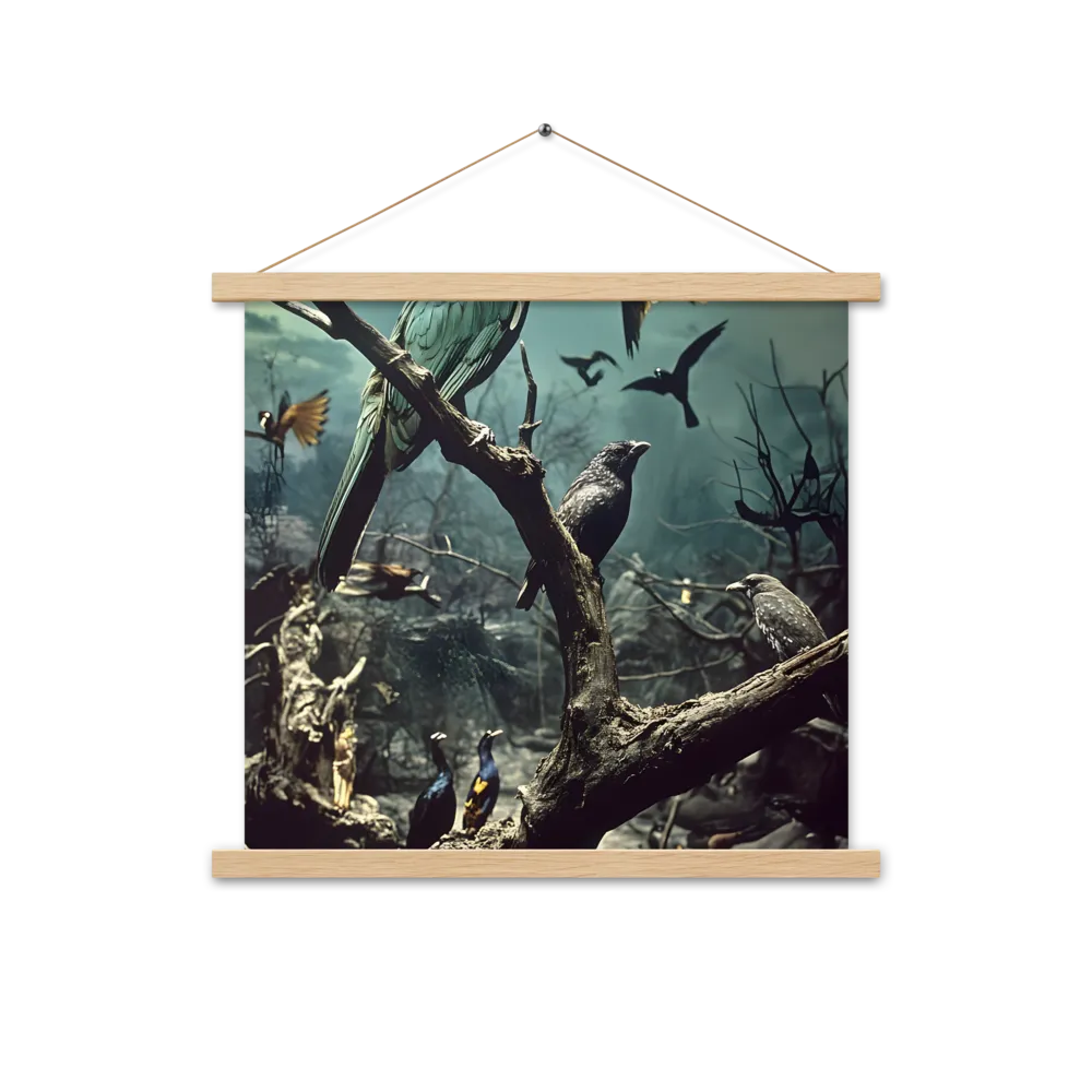 Whispers of the Avian Realm | Poster With Oak Wood Hanger | 18″×18″