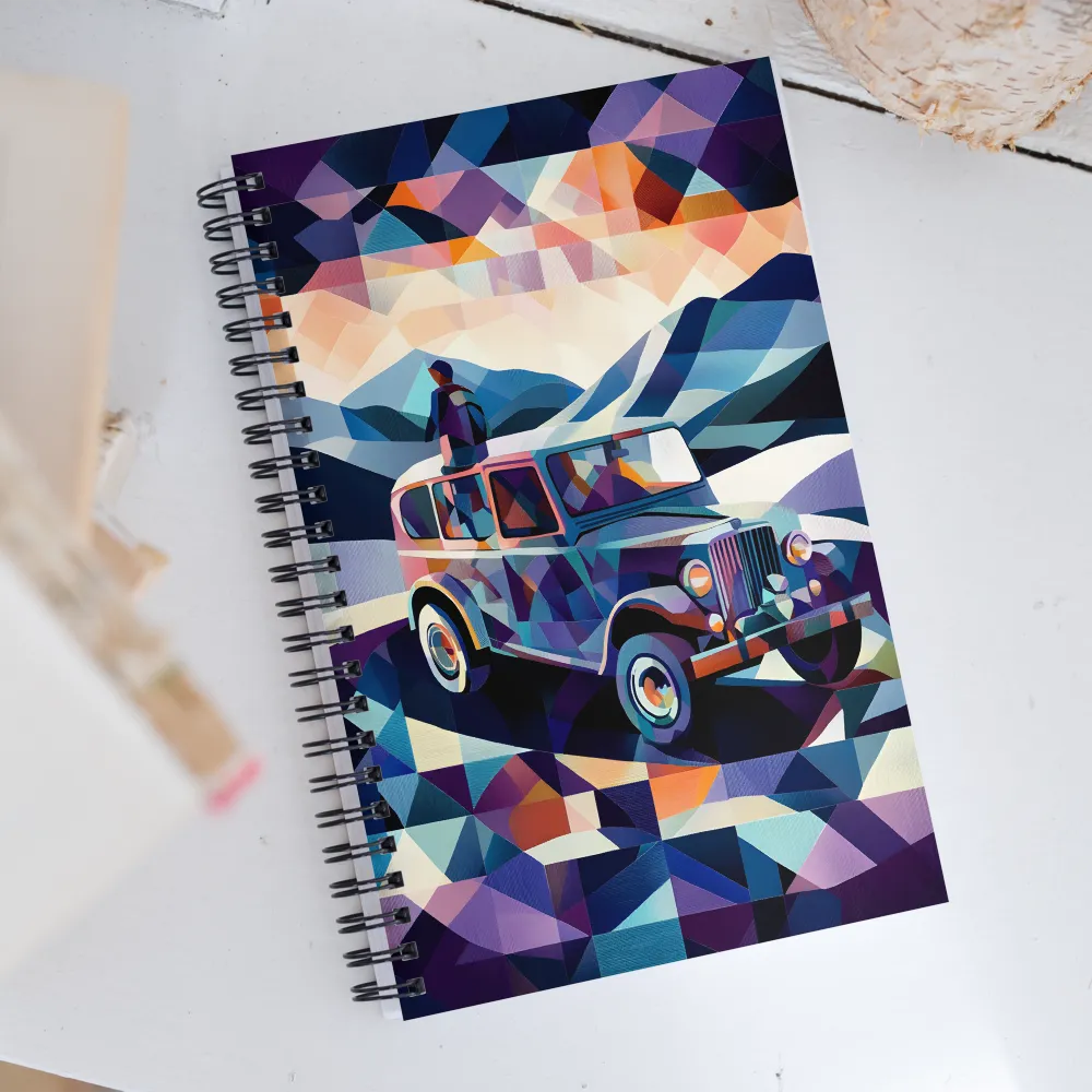 Journey Through Geometric Dreams | Spiral Notebook