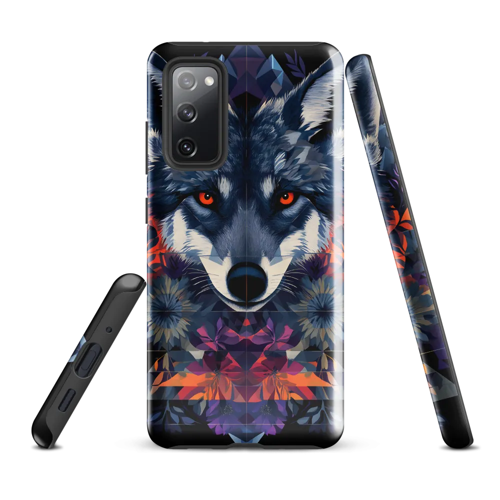 Mystical Wolf Amidst Floral Geometry