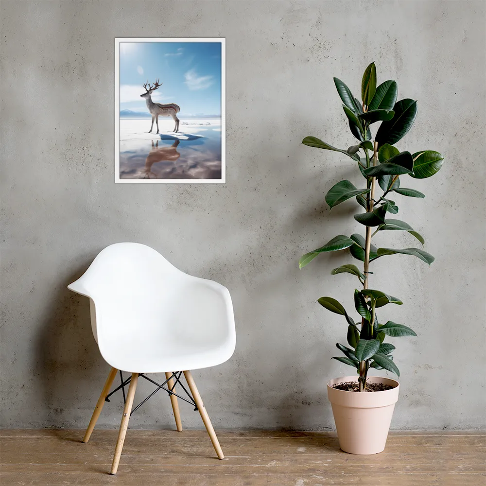 Majesty in Reflection | Poster with White Frame | 18″×24″