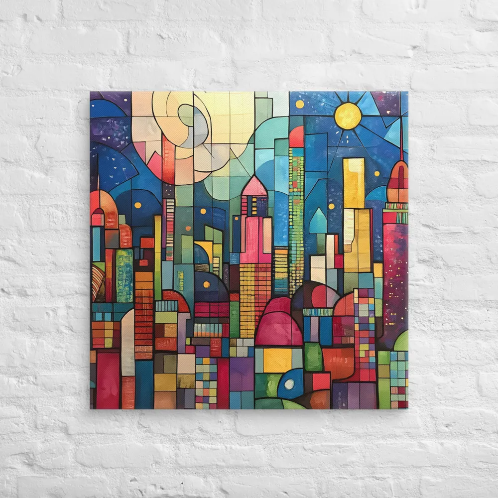 Geometric Harmony: A Vibrant Cityscape