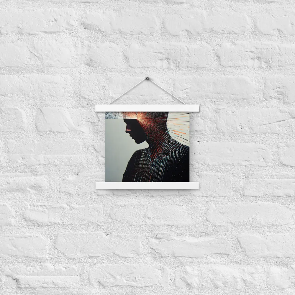 Radiant Reflection: An Abstract Journey of Thought | Poster With White Wood Hanger | 10″×10″