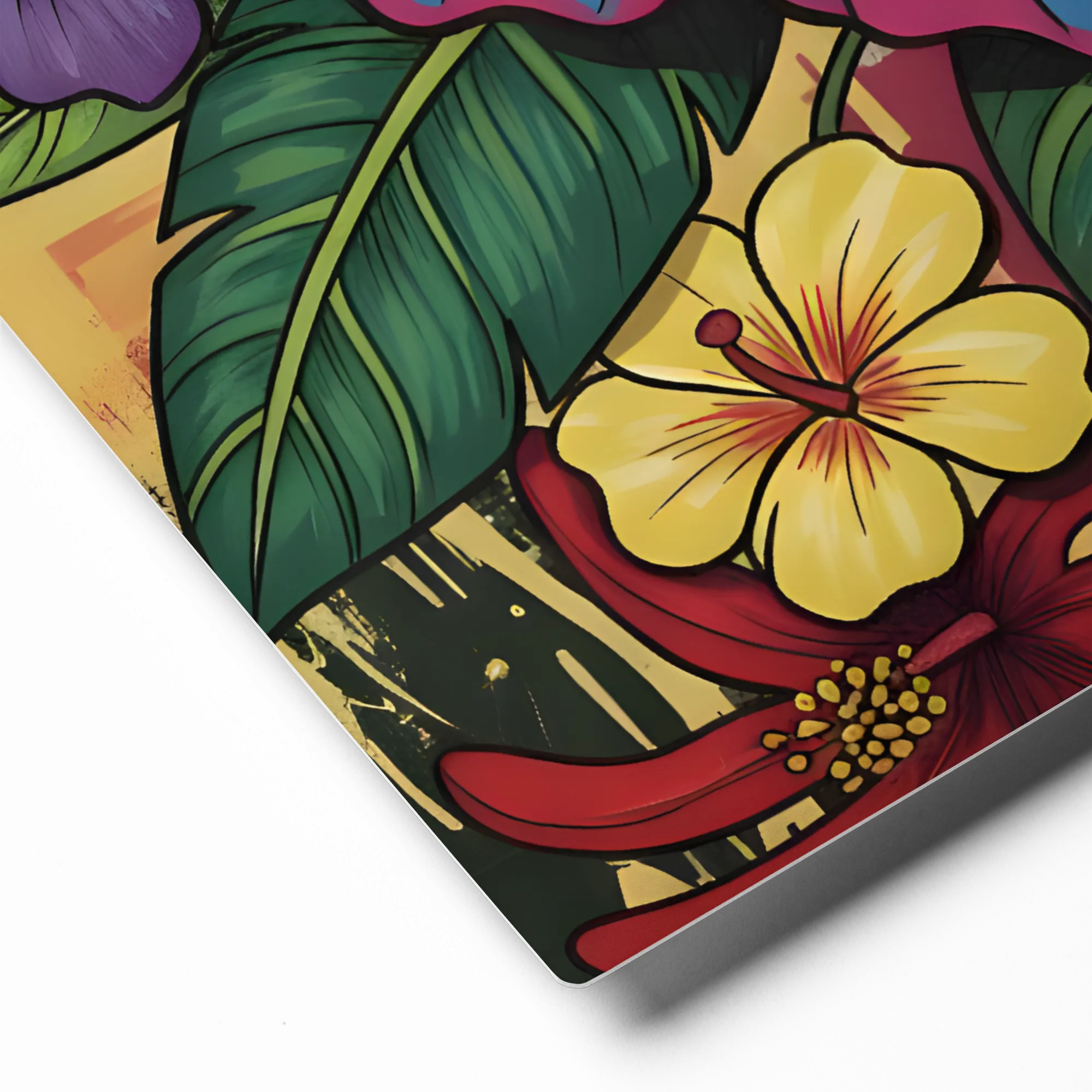 Hummingbird & Hibiscus 
 Metal Print | 11″x 14″