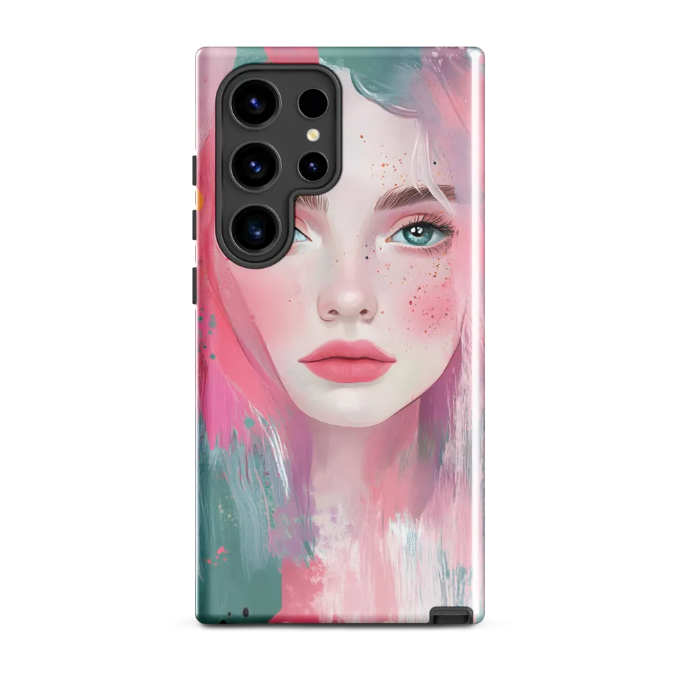 Dreamy Serenity: A Contemporary Portrait | Phone Case |  S24 Ultra | Tough Case | Glossy