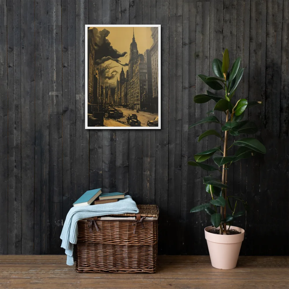 Echoes of a Forgotten Skyline | Canvas with White Frame | 20″×28″