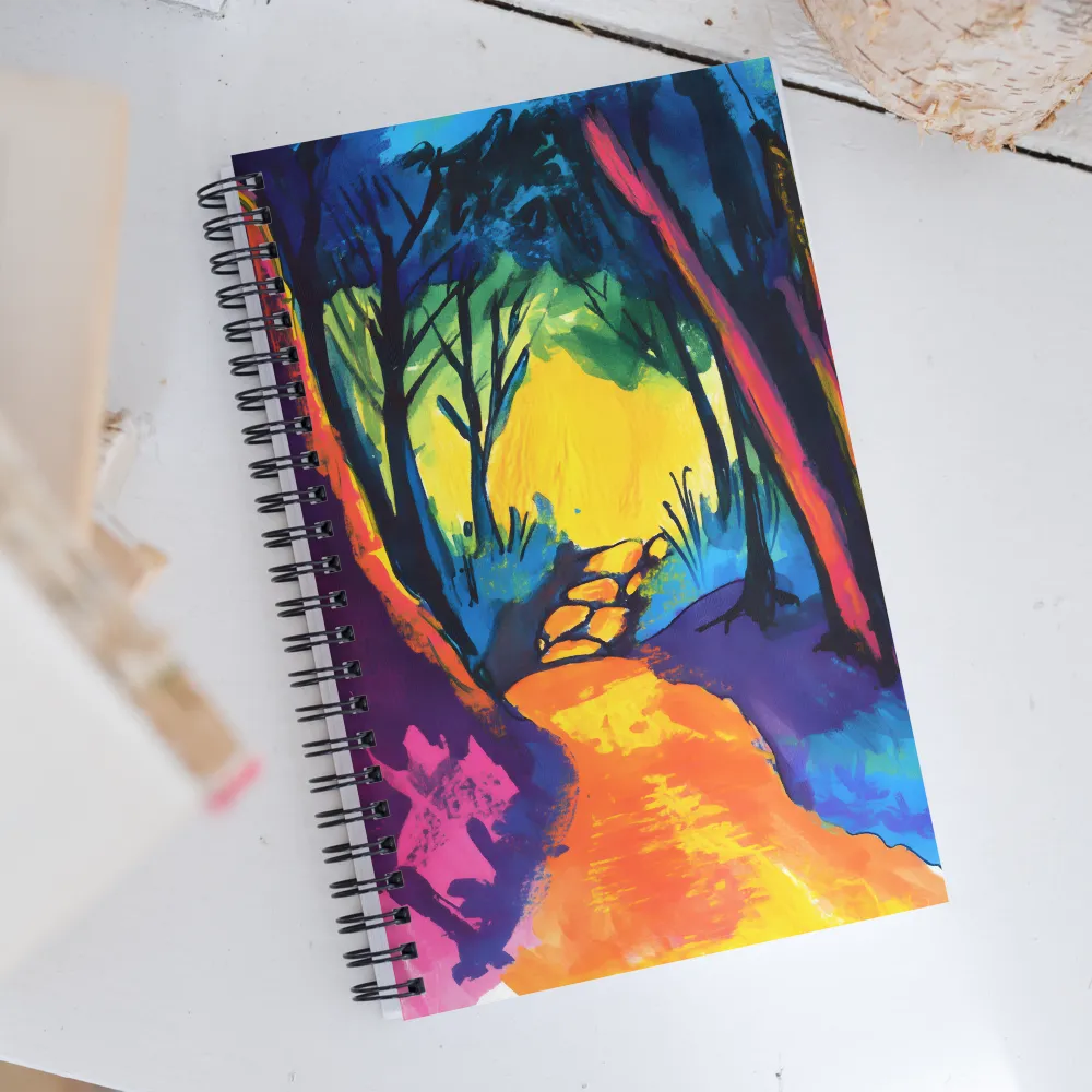 Path Through a Vibrant Forest | Spiral Notebook