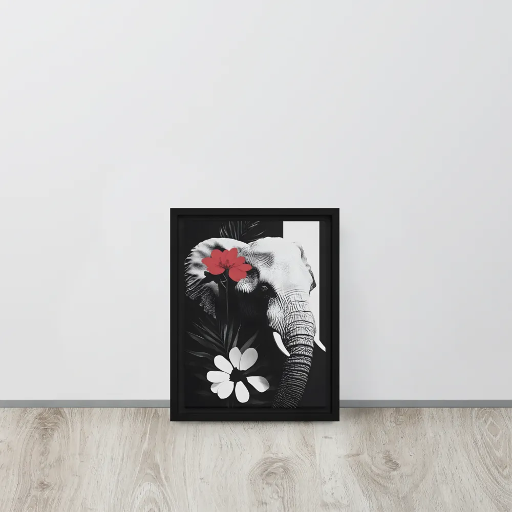 Elephant Harmony | Canvas with Black Frame | 9″×12″