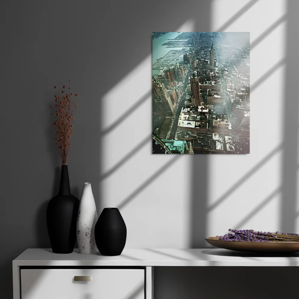 Aerial Symphony of Urban Life | Metal Print | 16″×20″