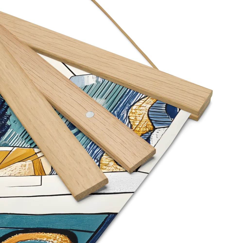 Symphony of Geometric Harmony | Poster With Oak Wood Hanger | 16″×16″