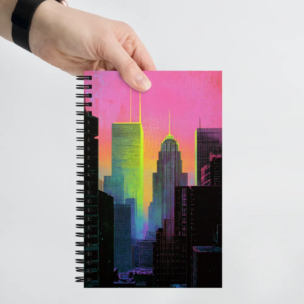 Neon Dreamscape: A Synthwave City | Spiral Notebook