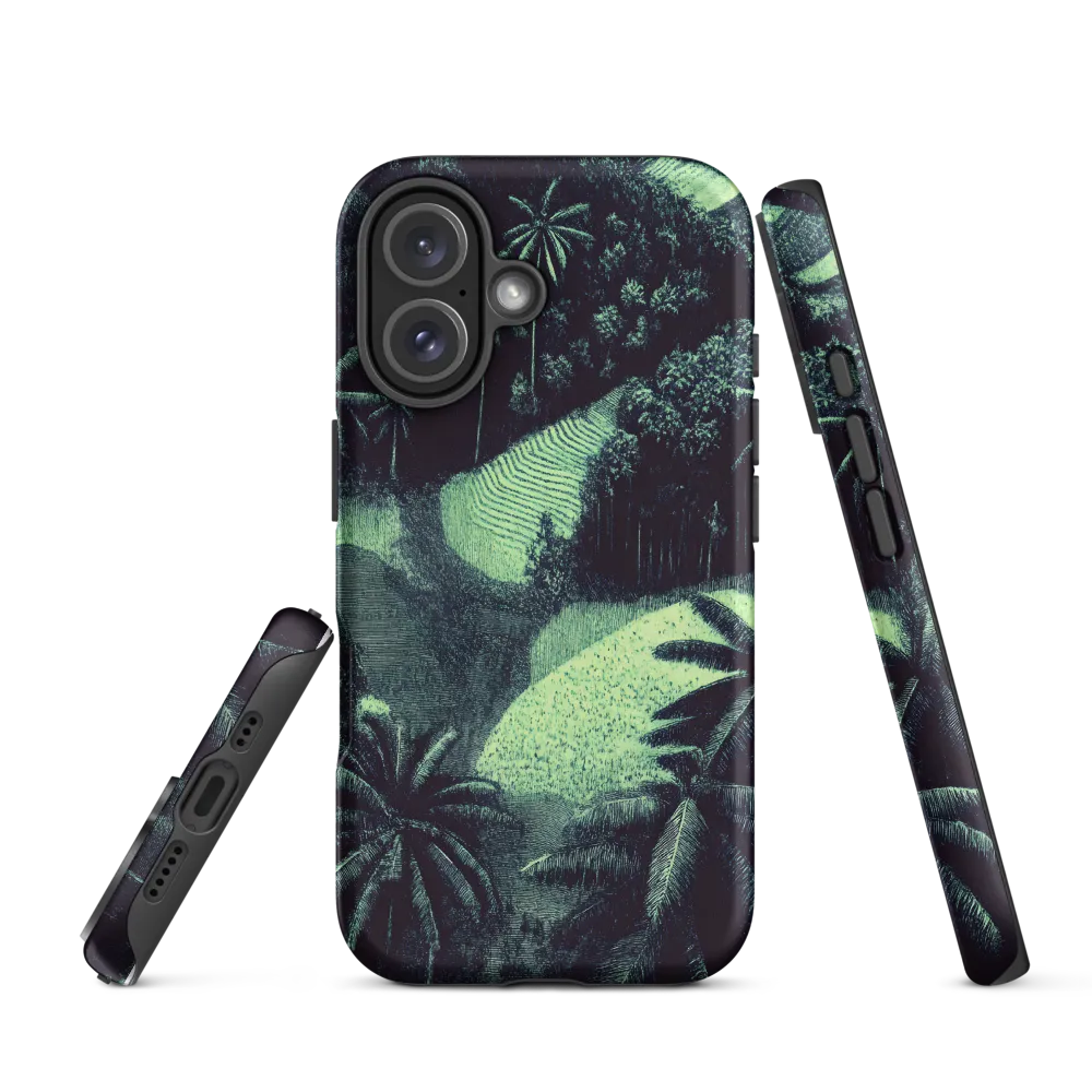 Harmony in Green: A Surreal Landscape | Phone Case