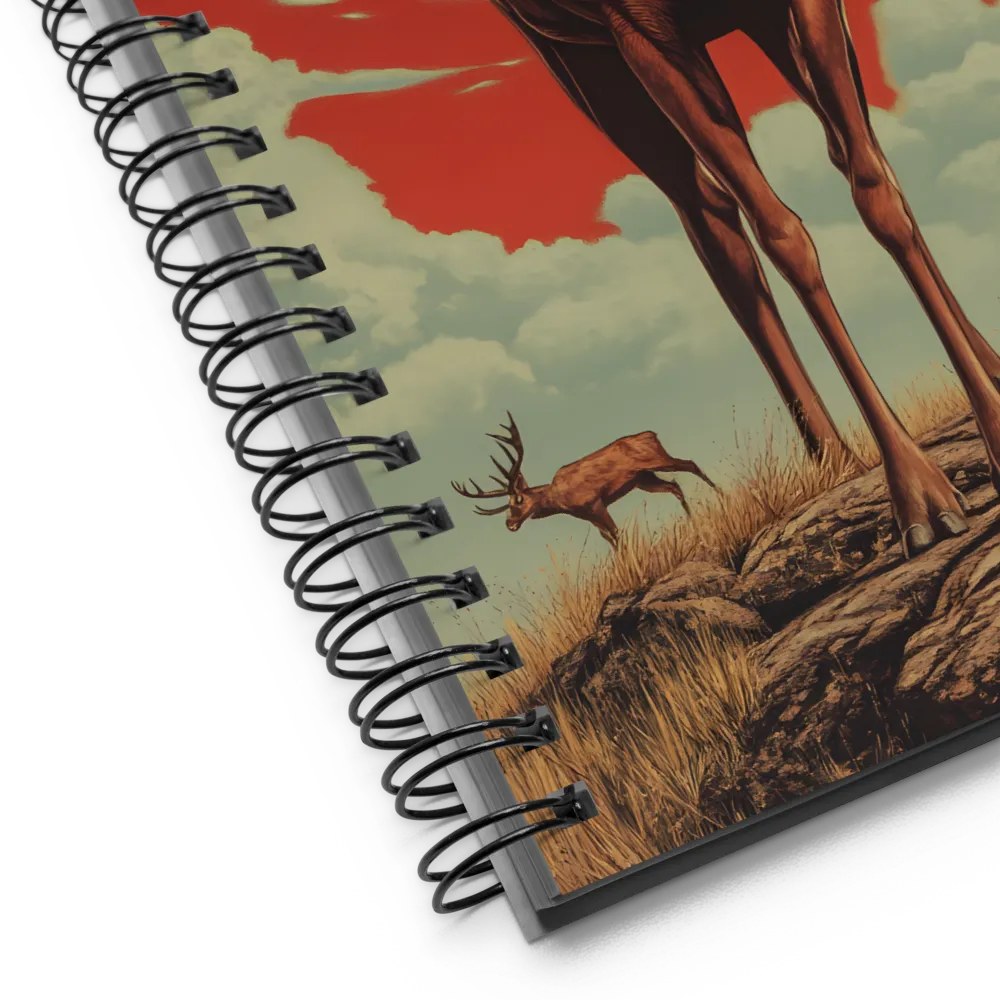 Majesty in Red: The Stalwart Stag | Spiral Notebook