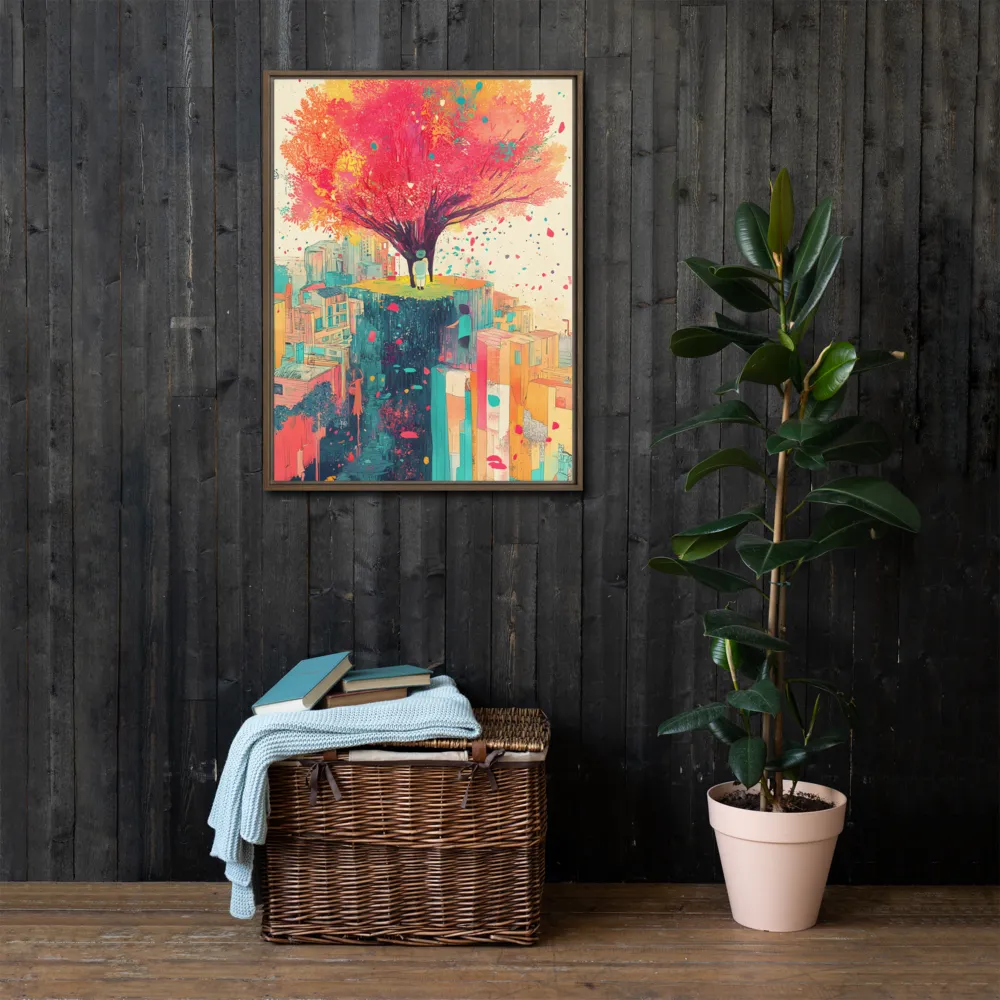 Whispers of Urban Dreams | Canvas with Brown Frame | 24″×32″