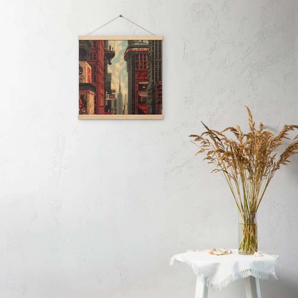 A Glimpse of Tomorrow: Urban Ambition | Poster With Oak Wood Hanger | 16″×16″