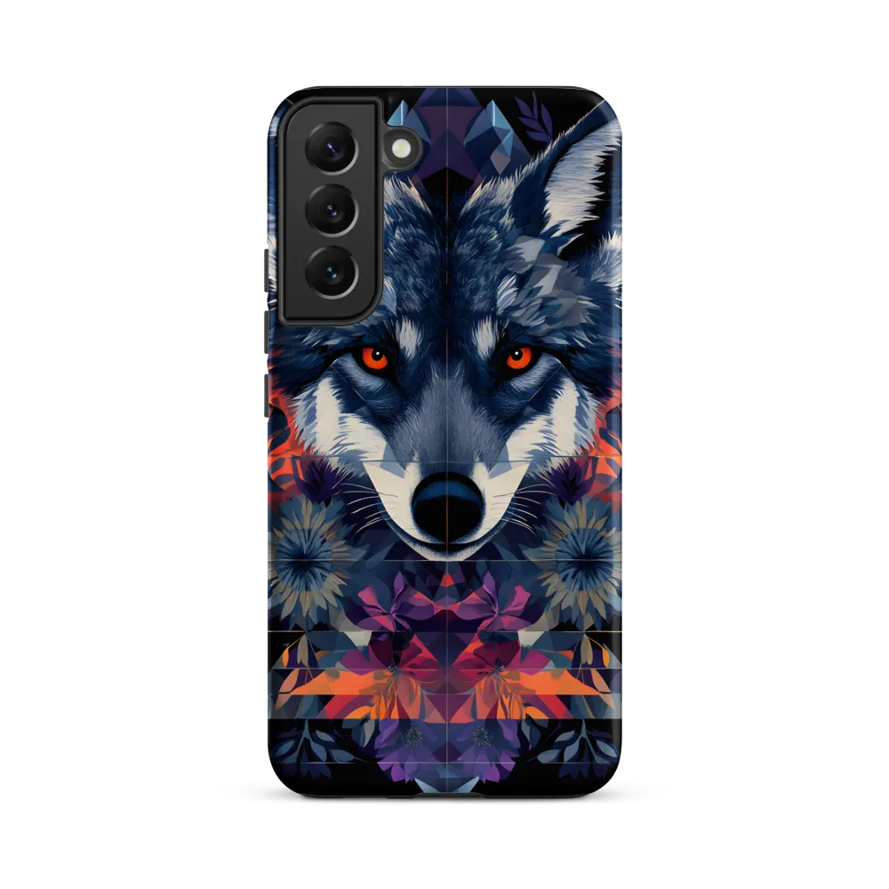 Mystical Wolf Amidst Floral Geometry
