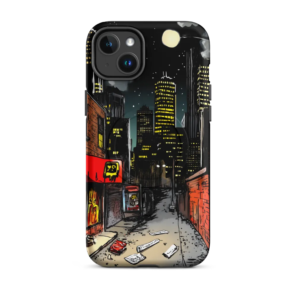 Nocturnal Cityscape: The Hidden Alley | Phone Case |  14 Plus | MagSafe® Tough Case | Matte