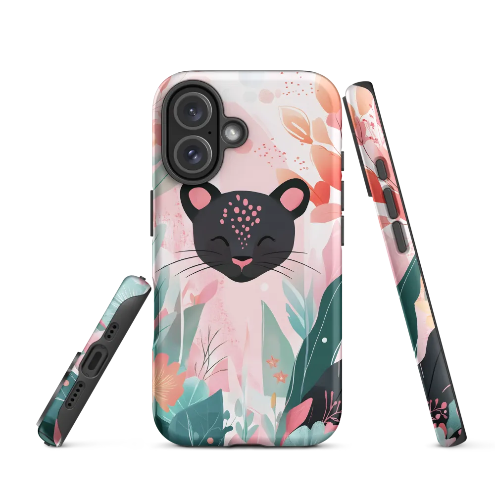 Whimsical Panther in Bloom | Phone Case