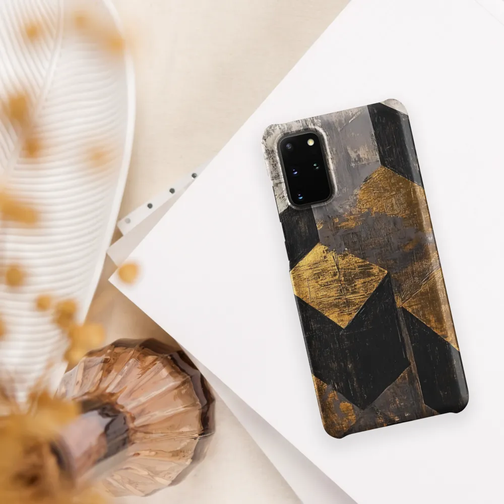 Geometric Harmony in Gold and Black | Phone Case |  S20 Plus | Snap Case | Matte
