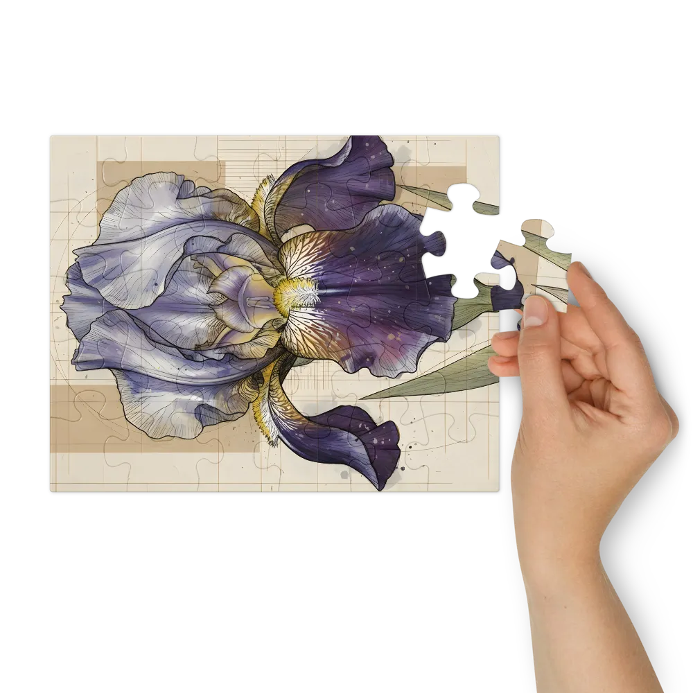 Iris Study 
 Jigsaw Puzzle in Tin Box