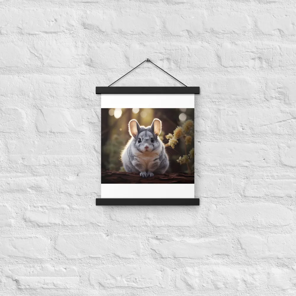 Curious Chinchilla in the Forest | Poster With Black Wood Hanger | 11″×14″